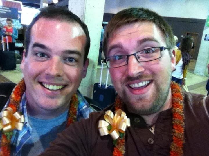 Leis! We got matching cigar leis, the manliest of flower leis