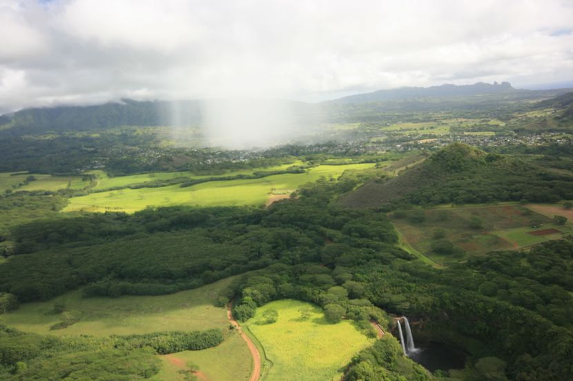 Wailua Falls & rainstorm, Kauai (the ultimate in microclimates)