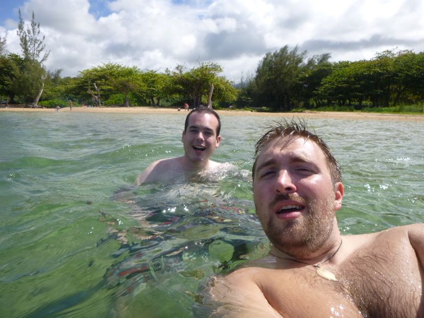 Anini husbands (this is the least embarassing couple-in-the-water shot we took)