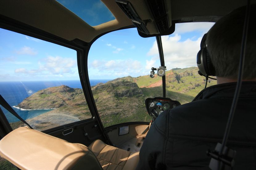 Southern Kauai from helicopter